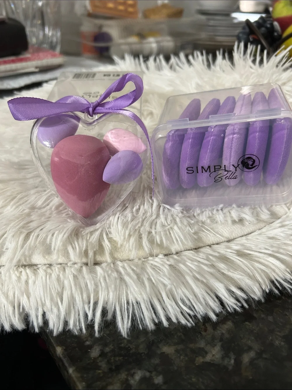 Simply Belle Pink & Purple Makeup Sponge and Silicone Sponge Set